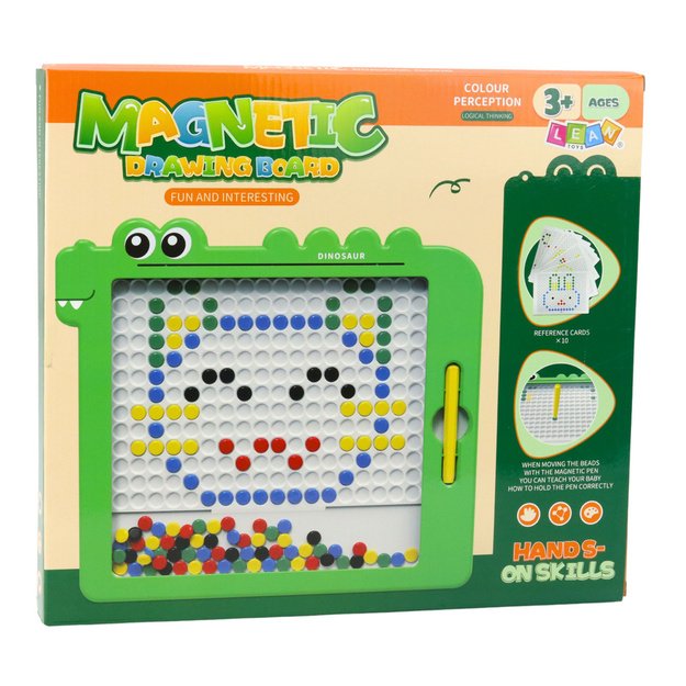 Magnetinė, dinozauro formos lenta „Mozaika“ su priedais, žalia 2