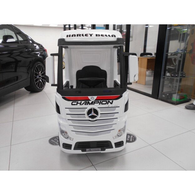 Vaikiškas elektromobilis sunkvežimis Mercedes Actros baltas 3