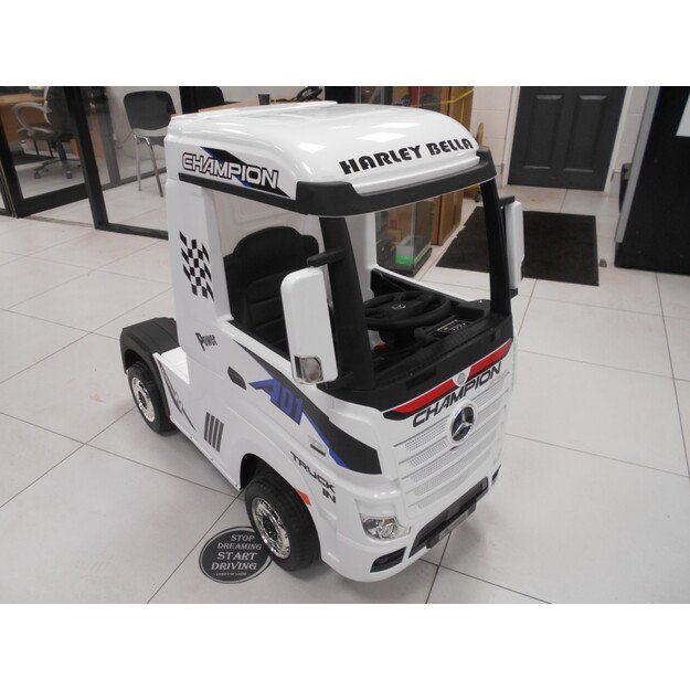 Vaikiškas elektromobilis sunkvežimis Mercedes Actros baltas 2