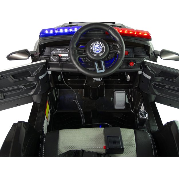 Elektromobilis vaikams Policija - BBH0007, juodas