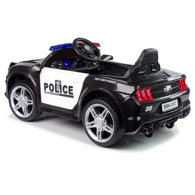 Elektromobilis vaikams Policija - BBH0007, juodas