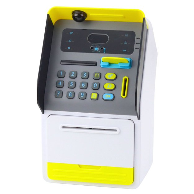 Interaktyvi taupyklė – seifas ATM su PIN kodu, geltona 1