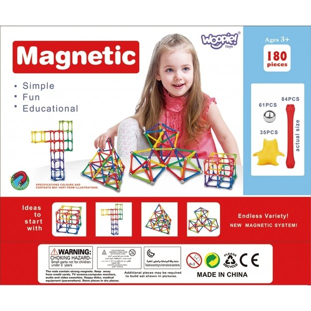 Magnetinis konstruktorius 180 vnt. Woopie