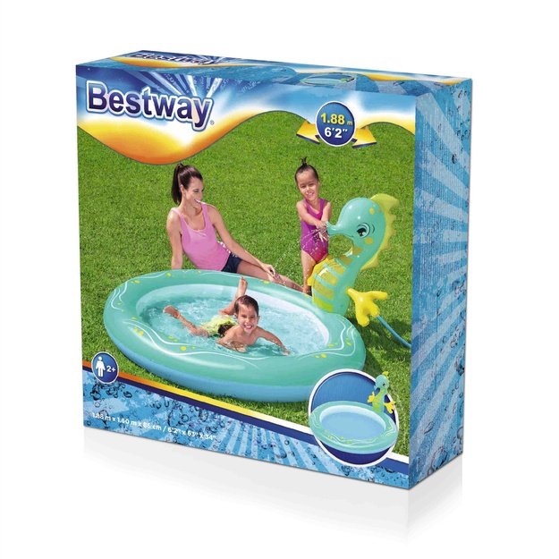 Pripučiamas baseinas Seahorse Sprinkler, 188x160x86 cm, Bestway 53114