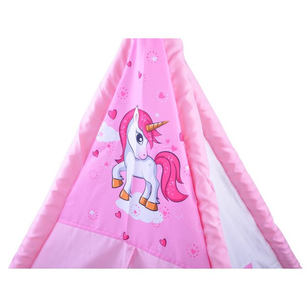 Palapinė tipis, rožinė su vienaragiu