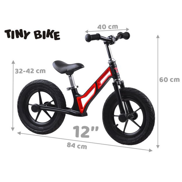 Balansinis dviratis vaikams Tiny Bike 12 colių, raudonas