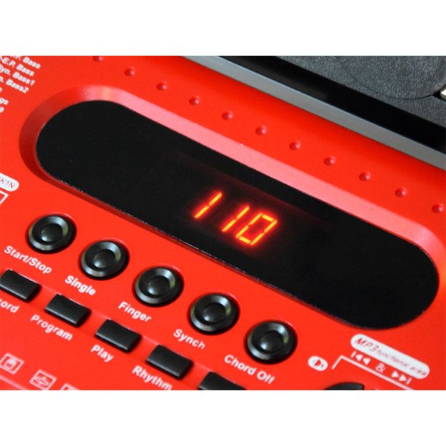 Pianinas vaikams su mikrofonu ir 61 klavišu SD-6118, raudonas