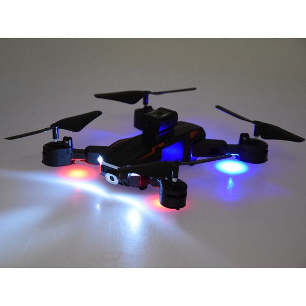 Nuotoliniu būdu valdomas dronas Quadrocopter Flying, juodas 22