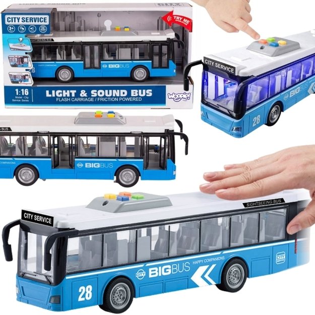 Interaktyvus elektrinis miesto autobusas vaikams 1:16, WOOPIE