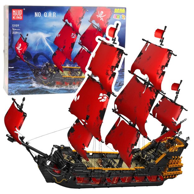 Piratų laivo konstruktoriaus rinkinys vaikams „Red Sails“ 3139 vnt.