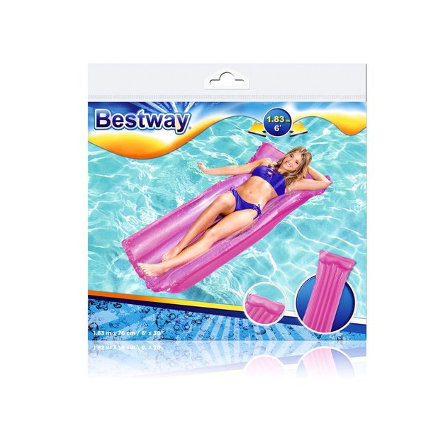 Pripučiamas paplūdimio čiužinys 183x76cm, rožinis, Bestway Deluxe