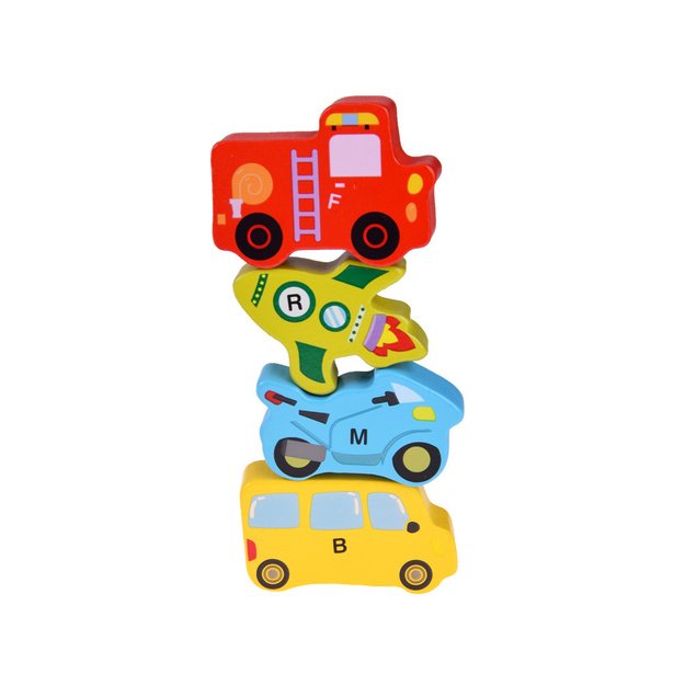 Medinės dėlionės rinkinys transporto priemonės 27 el.