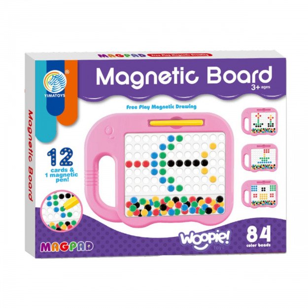 Montessori magnetinė lenta MagPad, WOOPIE, drambliukas, rožinis