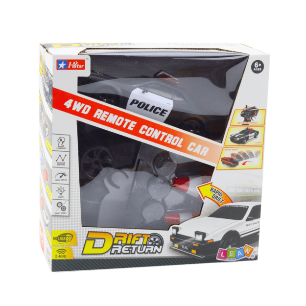 Nuotoliniu būdu valdomas policijos Drift sportinis automobilis su keičiamais ratais 4