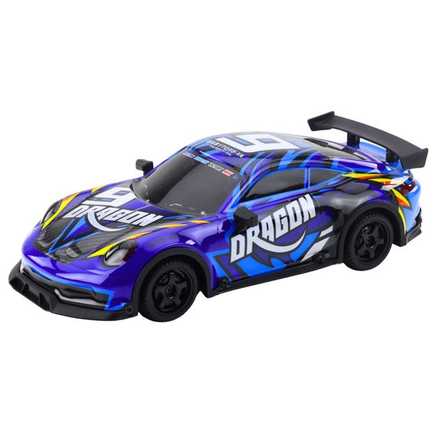 Nuotoliniu būdu valdomas sportinis automobilis su apšviestu kėbulu, „Drift Blue“ 2