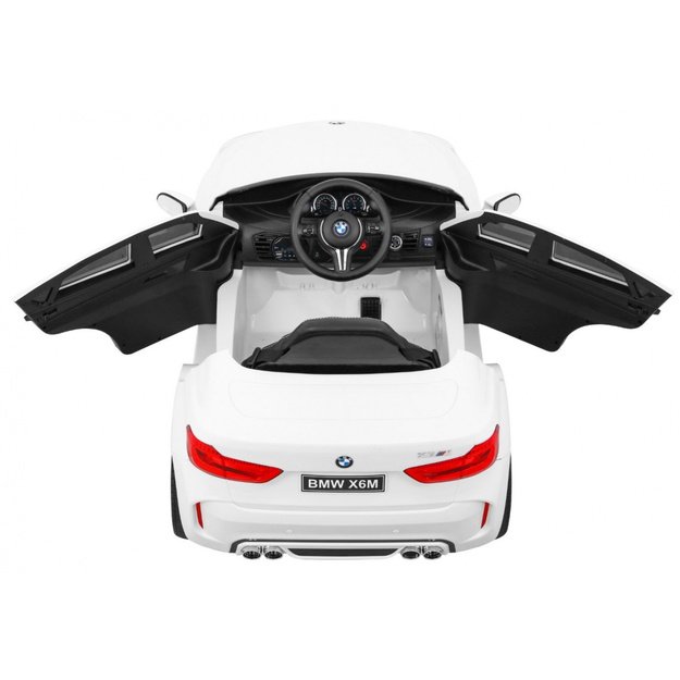 Vienvietis elektrinis džipas vaikams BMW X6M, baltas