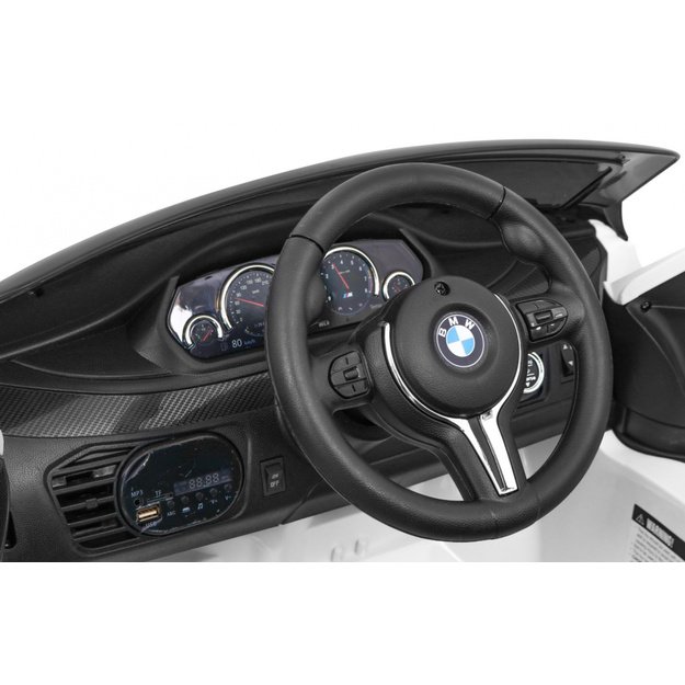 Vienvietis elektrinis džipas vaikams BMW X6M, baltas