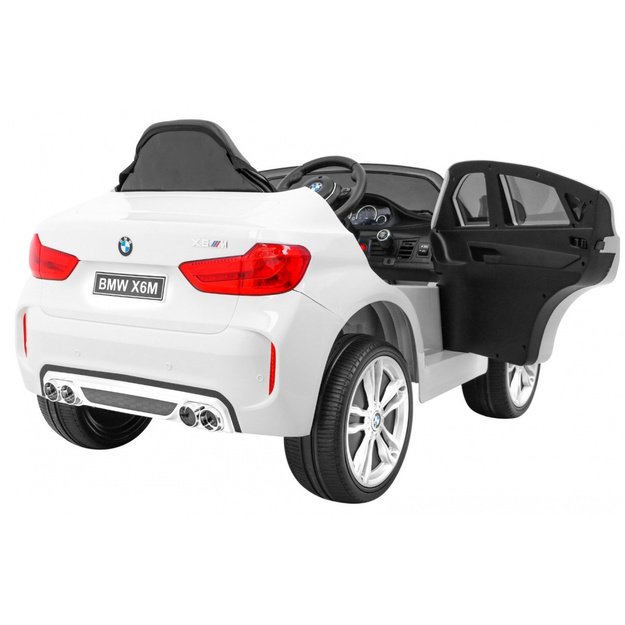 Vienvietis elektrinis džipas vaikams BMW X6M, baltas