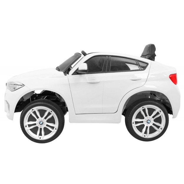 Vienvietis elektrinis džipas vaikams BMW X6M, baltas