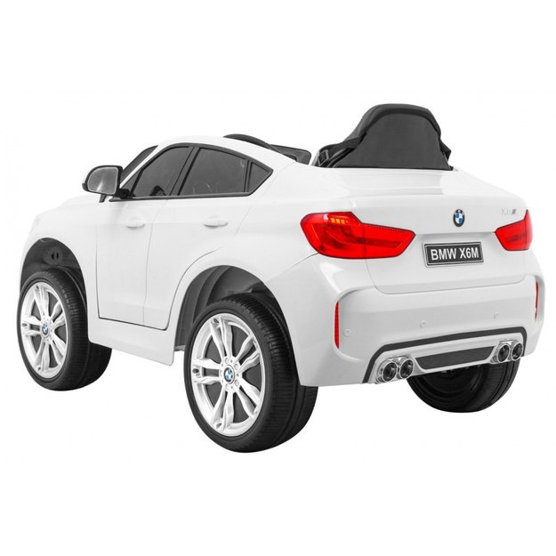 Vienvietis elektrinis džipas vaikams BMW X6M, baltas