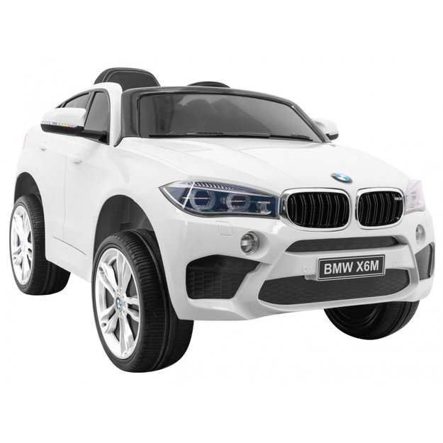 Vienvietis elektrinis džipas vaikams BMW X6M, baltas