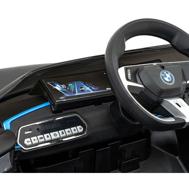 Vienvietis elektromobilis BMW I4, juodas