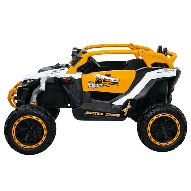 Vienvietis vaikiškas bagis M3 4x4, geltonai baltas 3