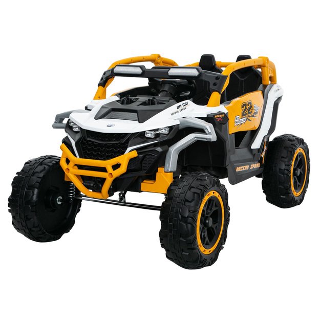 Vienvietis vaikiškas bagis M3 4x4, geltonai baltas 1