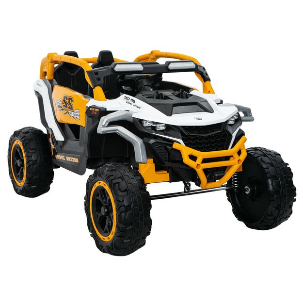 Vienvietis vaikiškas bagis M3 4x4, geltonai baltas