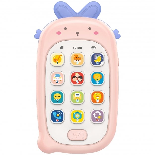 Interaktyvus mobilusis telefonas su garsais, rožinis, WOOPIE BABY