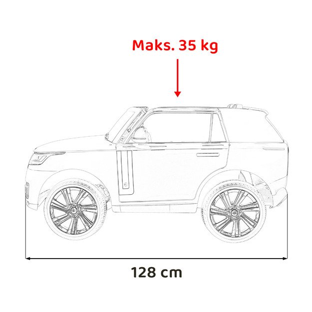 Dvivietis vaikiškas elektromobilis Range Rover SUV Lift, baltas
