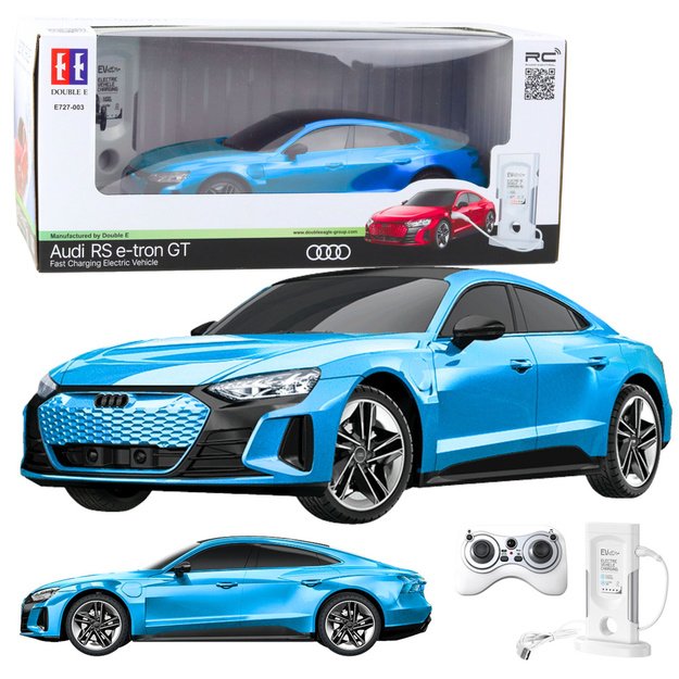 Nuotoliniu būdu valdomas Audi RS E-tron GT automobilis, mėlynas, 1:14