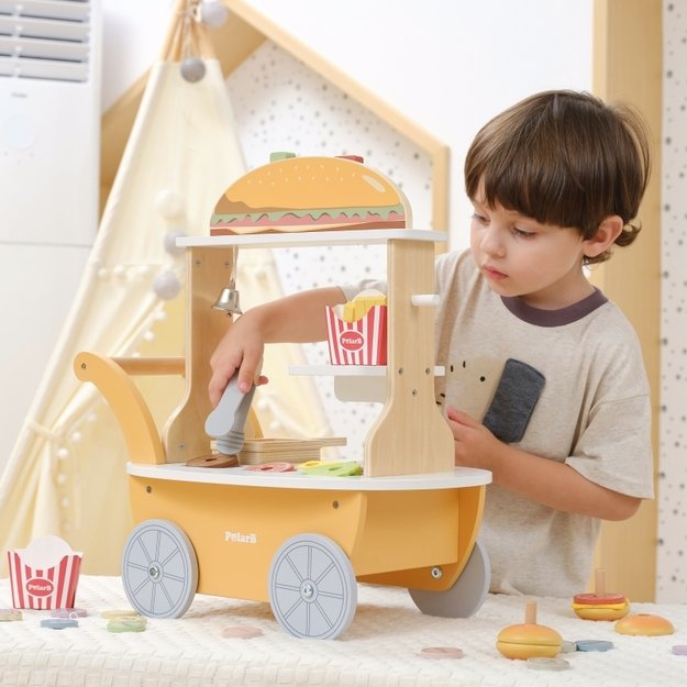 Medinis mini mėsainių  gaminimo prekystalis su priedais, VIGA 6