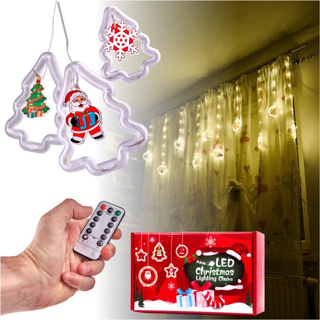 Kalėdinė LED girlianda su valdymo pulteliu, eglutės, 3m