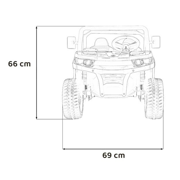 Dvivietis elektromobilis Farmer Truck Speed 900, juodas