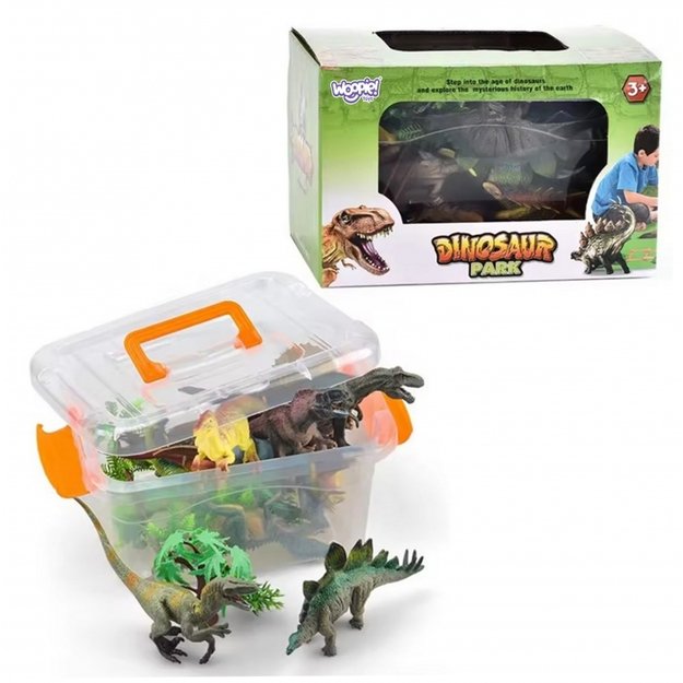 Figūrėlių rinkinys su kilimėliu ir priedais 23 el, dinozaurai, WOOPIE