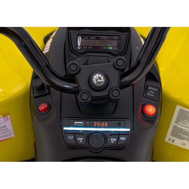 Vienvietis elektrinis keturratis vaikams Maverick ATV, geltonas