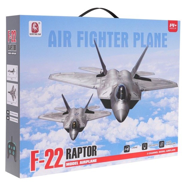 Nuotoliniu būdu valdomas naikintuvas RAPTOR-22, pilkas