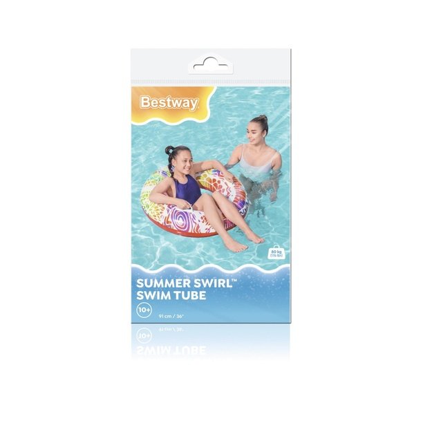 Pripučiamas plaukimo ratas 91 cm, BESTWAY, raudonas
