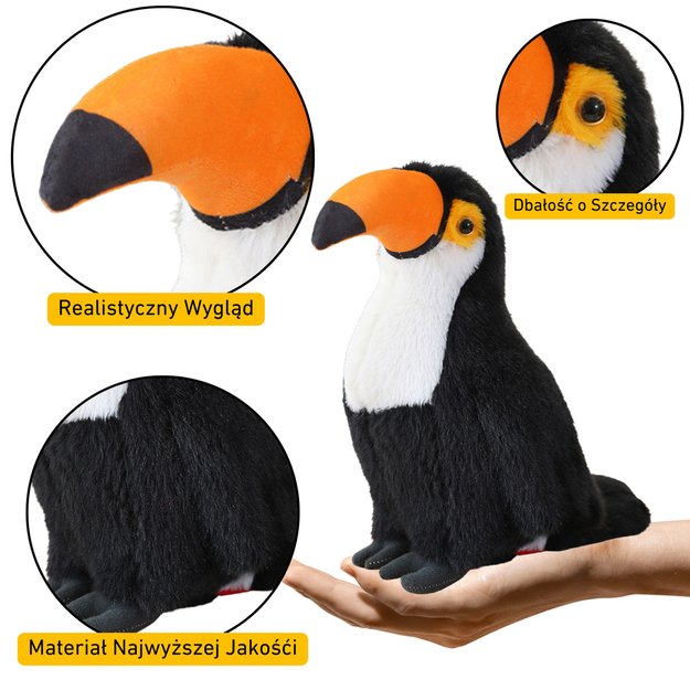Pliušinis tukanas 30 cm, baltas