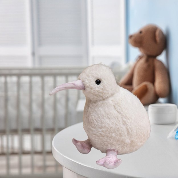 Pliušinis paukštis „Kivi“ 17 cm, baltas