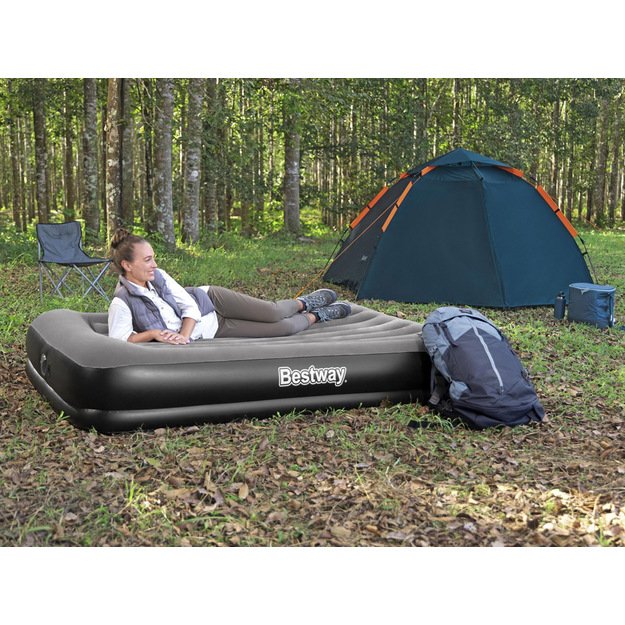 Pripučiamas dvivietis čiužinys su įmontuotu USB siurbliu 152x203cm, Bestway 671B