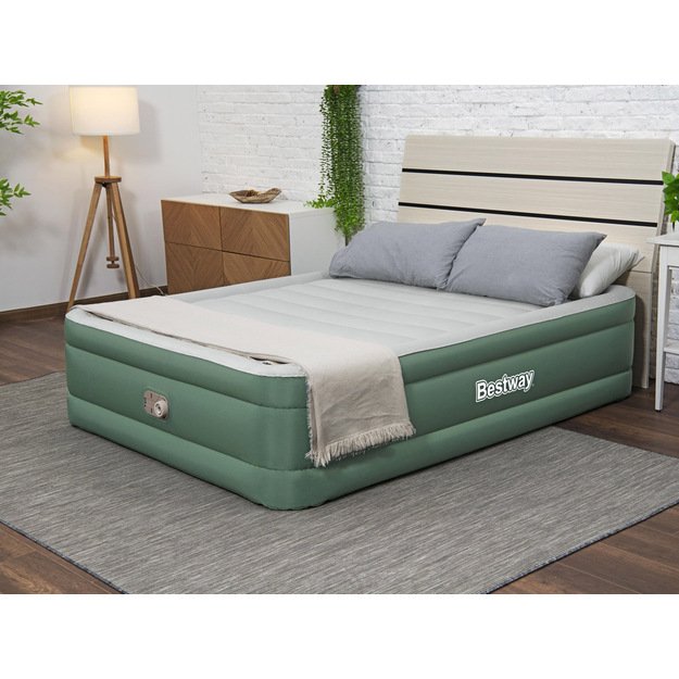 Pripučiamas dvivietis čiužinys su įmontuotu siurbliu 203x152x46cm, Bestway