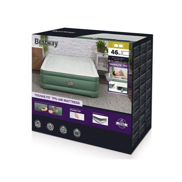 Pripučiamas dvivietis čiužinys su įmontuotu siurbliu 203x152x46cm, Bestway