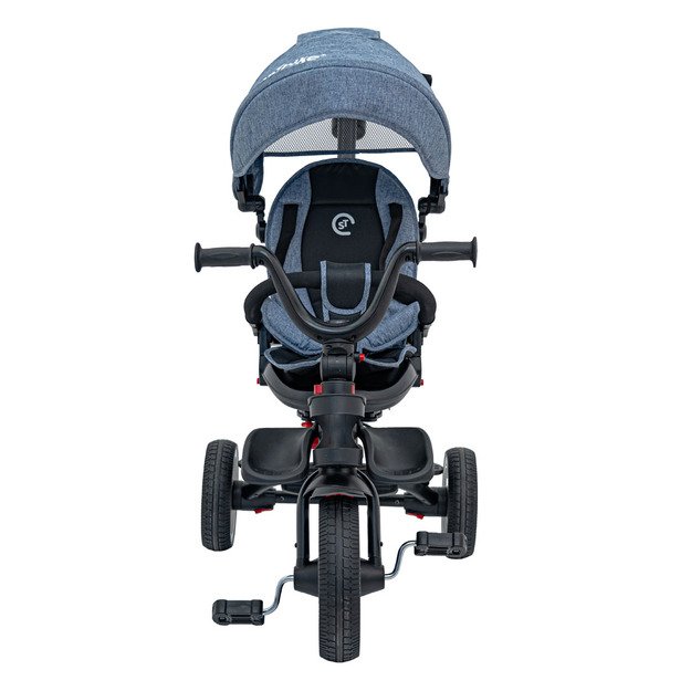 Triratukas RIDER – su stogeliu ir pasukamu sėdynės mechanizmu, mėlynas