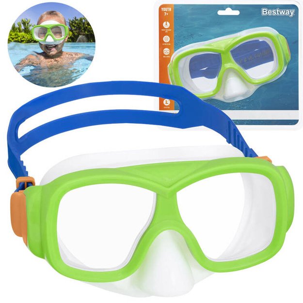 Plaukimo ir nardymo kaukė „AQUANAUT“ vaikams, žalia, Bestway 
