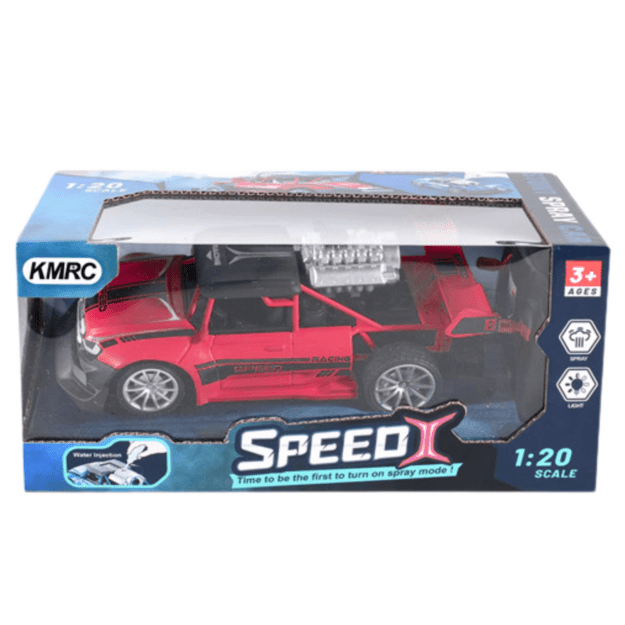 Nuotoliniu būdu valdomas sportinis automobilis su dūmų efektu 1:20, raudonas