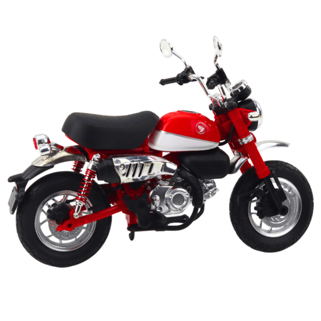 Metalinis Retro motociklas su žibintais 1:12, raudonas 1