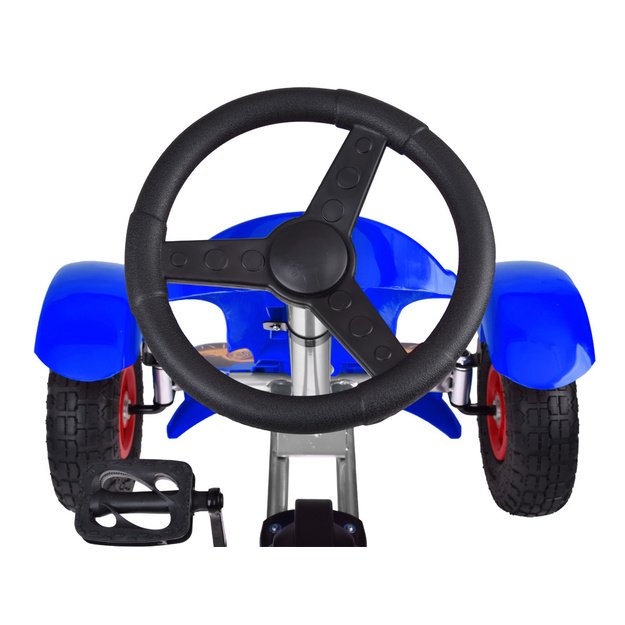 Sportinis pedalais minamas kartingas vaikams su pripučiamais ratais GOKARTAS, mėlynas