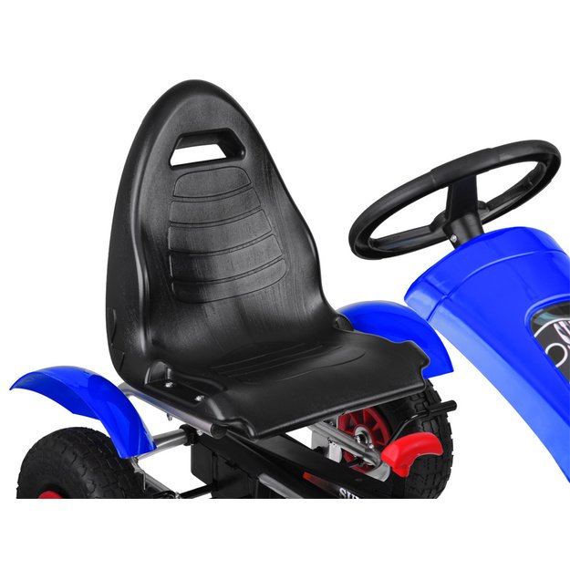 Sportinis pedalais minamas kartingas vaikams su pripučiamais ratais GOKARTAS, mėlynas
